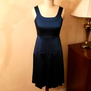 Calvin Klein Vintage Cocktail Dress Midnight Blue Satin Size Petite 4